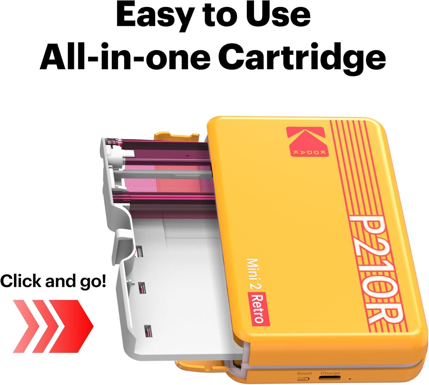 Mini 2 Retro 2X3 Portable Photo Printer, 38 Sheets, Bluetooth Smartphone Printer for Iphone & Android, Instant Color Prints, 4PASS Dye Sublimation, White